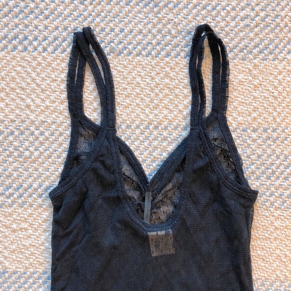 Sheer Navy Blue Lace Tank Top - Picture 4 of 6
